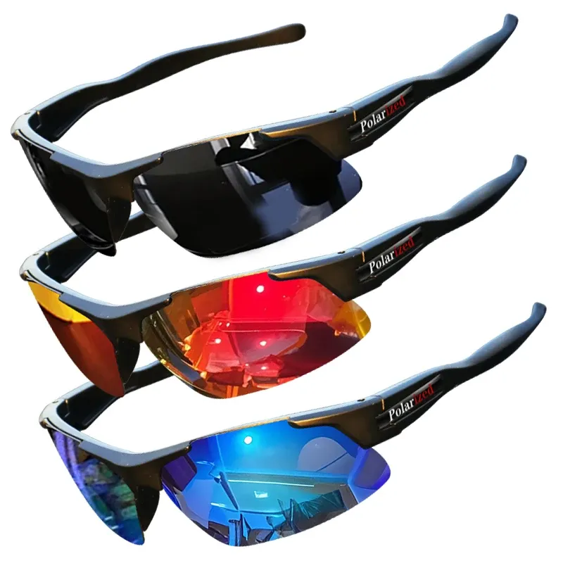 Men's Semi-Rim Polarized Sports Glasses - Matte Durable Frame & HD Coated Lenses for Golf/Fishing/Travel/Daily Use