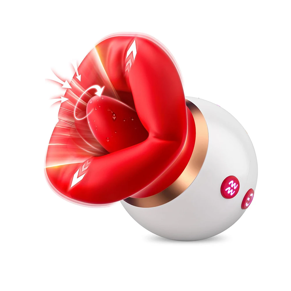 Sucking tongue licking dildo vibrator clitoris nipple g-spot pussy stimulator vagina anal masturbator adults sex toys for woman