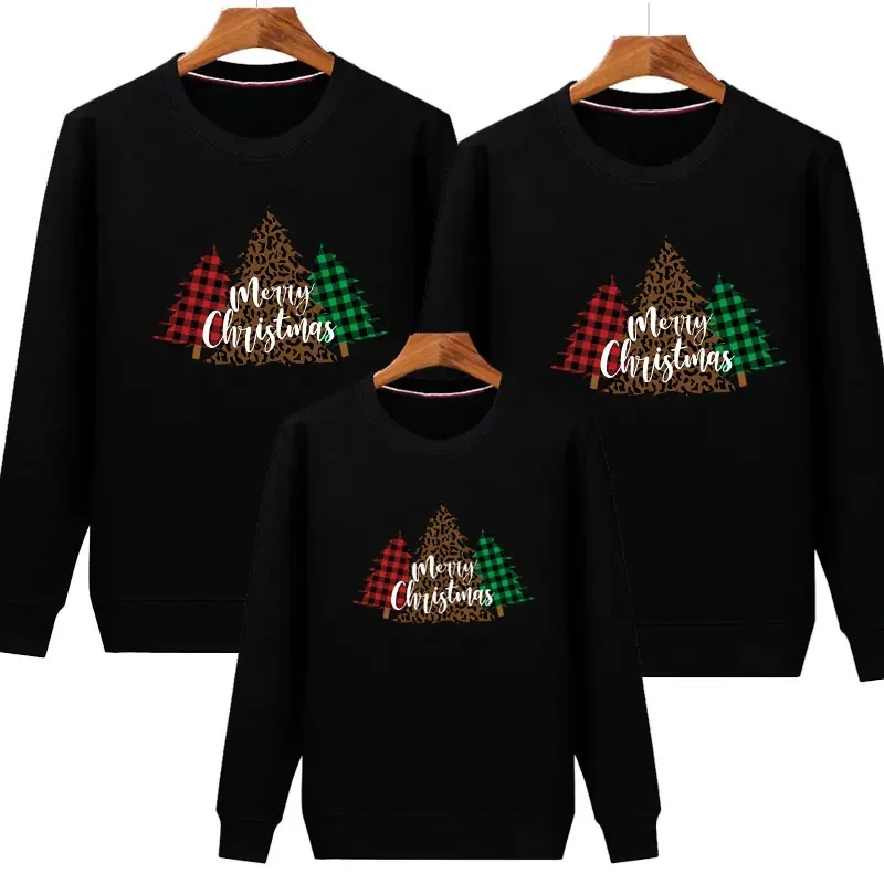thumbnail image 1 of Conjuntos familiares a juego Sudadera con estampado de árboles de Navidad Sudadera con capucha de manga larga para madre e hija para niños Blusa tipo pulóver Navidad familiar, 1 of 5