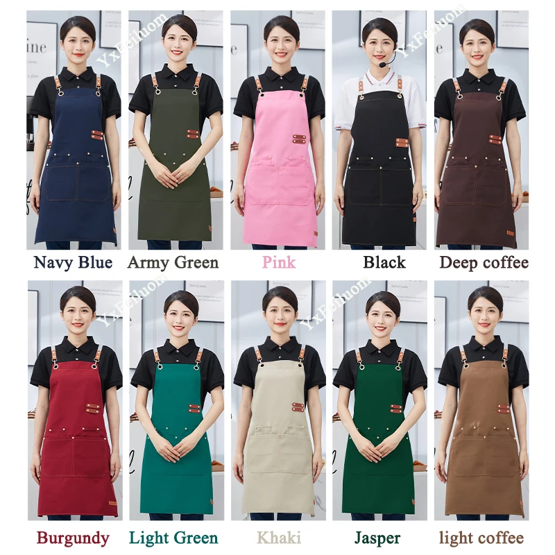 Custom Apron Logo Design Work Waiter Apron Waterproof Bubble Cafe BBQ Shop Nail Salon Man Women`s Kitchen Apron Personalized 3