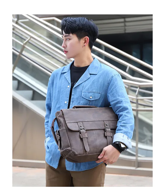 Backpack Retro Leather Men's Backpack Casual Messenger Bag Ladies  Multi-function Portable Travel Bag (Color Dark brown) 