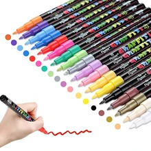 

Acrylic Paint Pens for Rock Painting Kit 18 Colors Paint Markers Kit for Glass Stone Ceramic Fabric Wood Arts and Craft Supplies