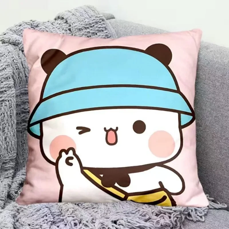 Yier Panda Cute Throw Pillow Bubu Dudu Cartoon Square Pillows Kawaii Anime Soft Waist Sofa Cushion Car Home Bedroom Decoration plush toys chair cushion