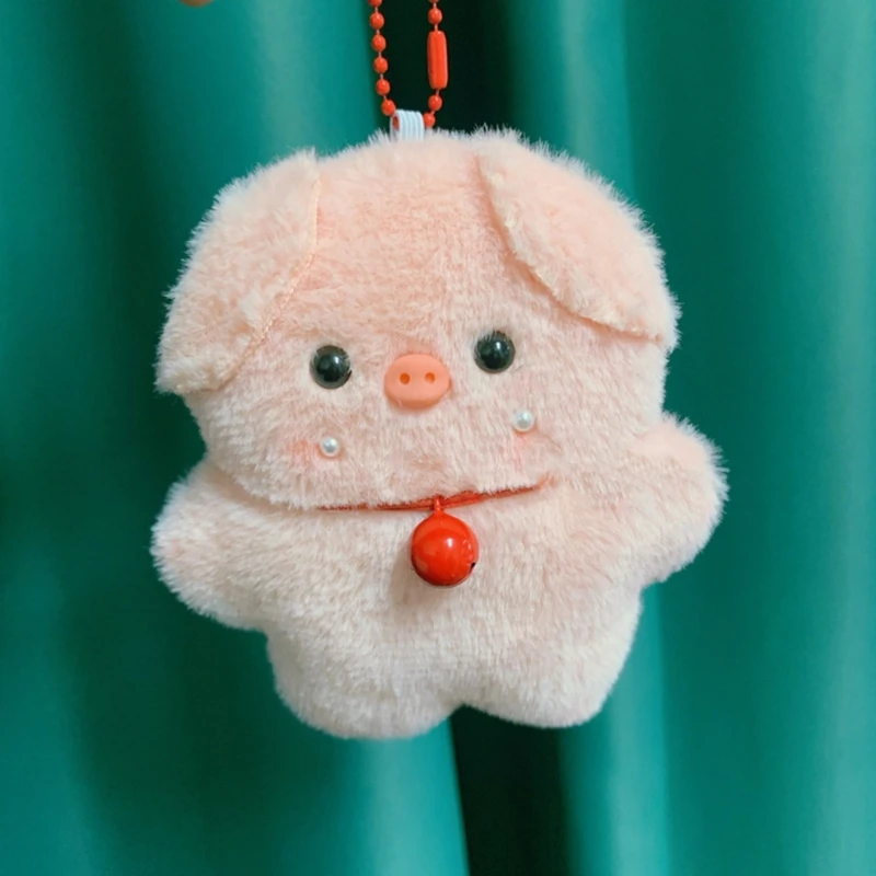 Cute Pig Head Bag Charm Keychain Soft Pig Bag Charm Keyring