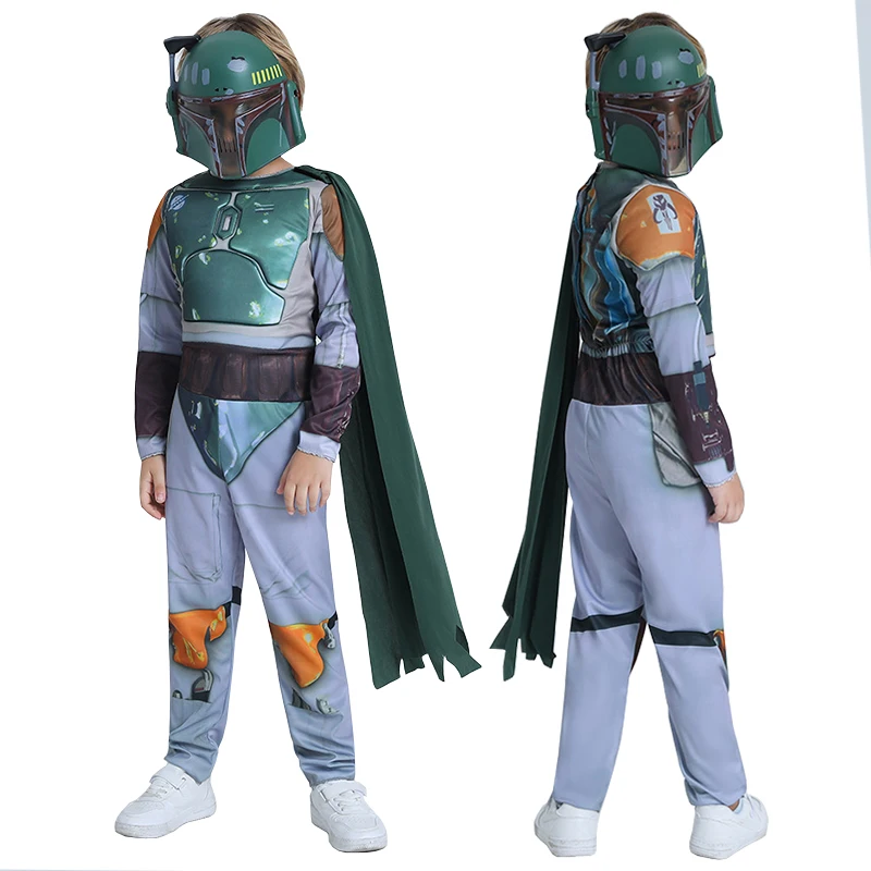 Il Costume Cosplay Mandalorian Kids Mandalorian Din Djarin Costumi Uniforme Mantello Maschera Vestito Vestiti Di Halloween Per Bambino