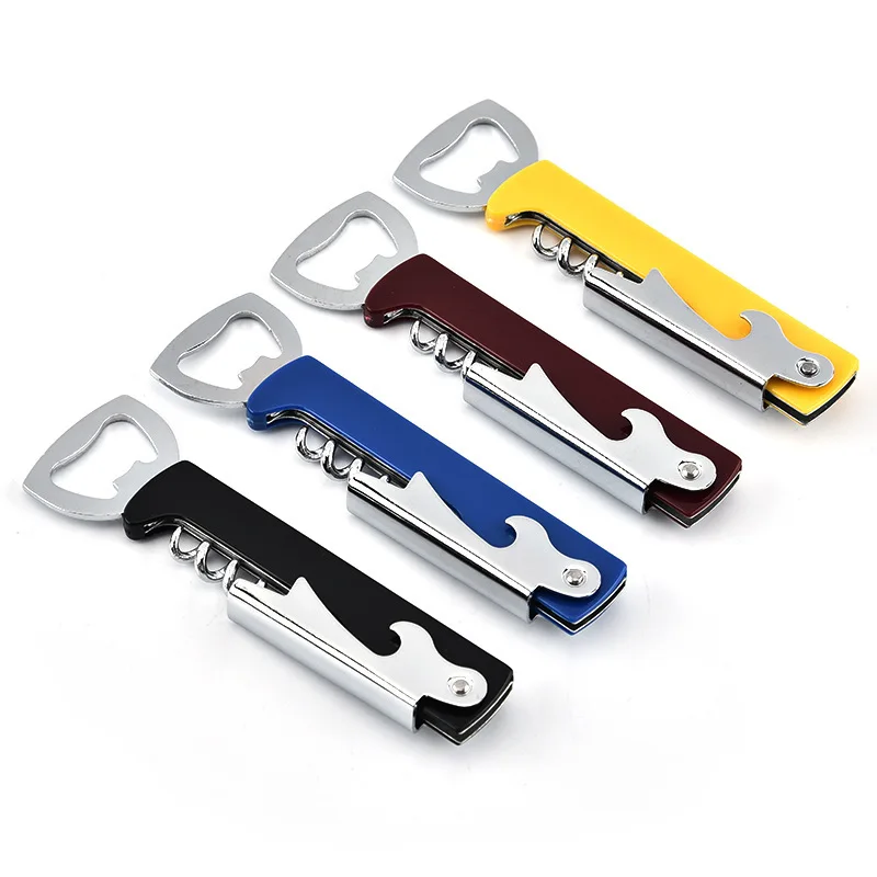 

200Pcs Promotional Versatile Portable Steel Cutter Knife Bar Tools Cork Screw Wine Corkscrew Beer Bottle Opener