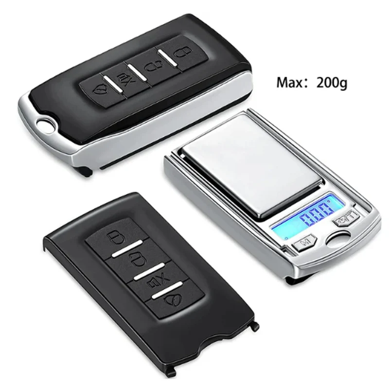 Portable Scale Pocket Scale Digital Scale Weighing Tools 1PCS 200g/100g 0.01g Precision Portable Car Key Shape Mini Digital Pocket Electronic Gram Scale with LCD Display