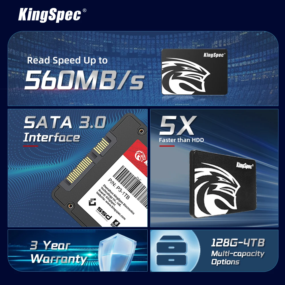 SSD Sata 2,5 1To KingSpec P3-1TB - Disque SSD - KINGSPEC