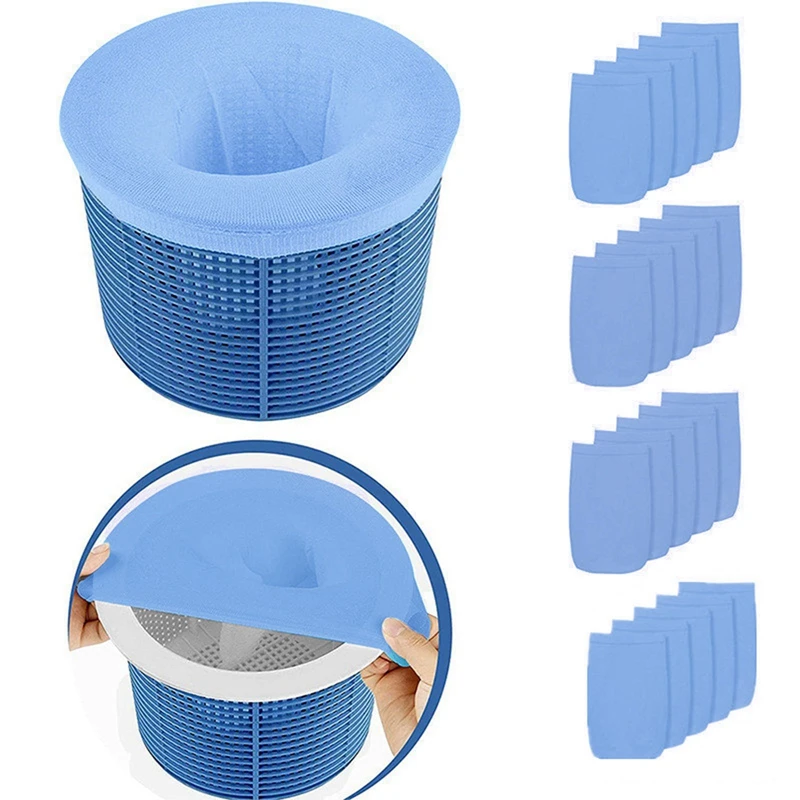 

10Pcs/set Filter Storage Pool Skimmer Socks Nylon Swimming Pool Filter Socks For Baskets Skimmers White/Blue Pool Accessories