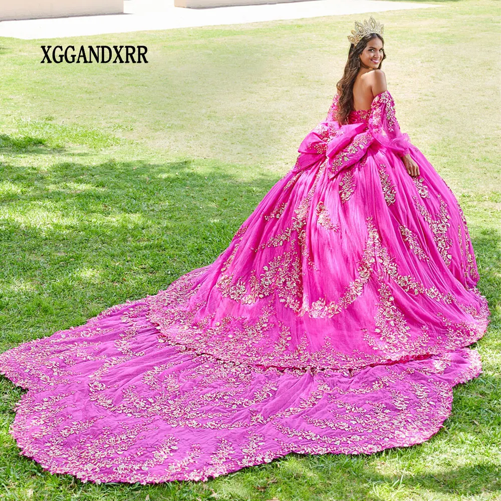 

Fuchsia Quincenara Dresses 2024 Mexico Lace Appliques Vestidos De 15 Años Quinceañera XV Brithday Party Gown Sweet 16 Dress Miss