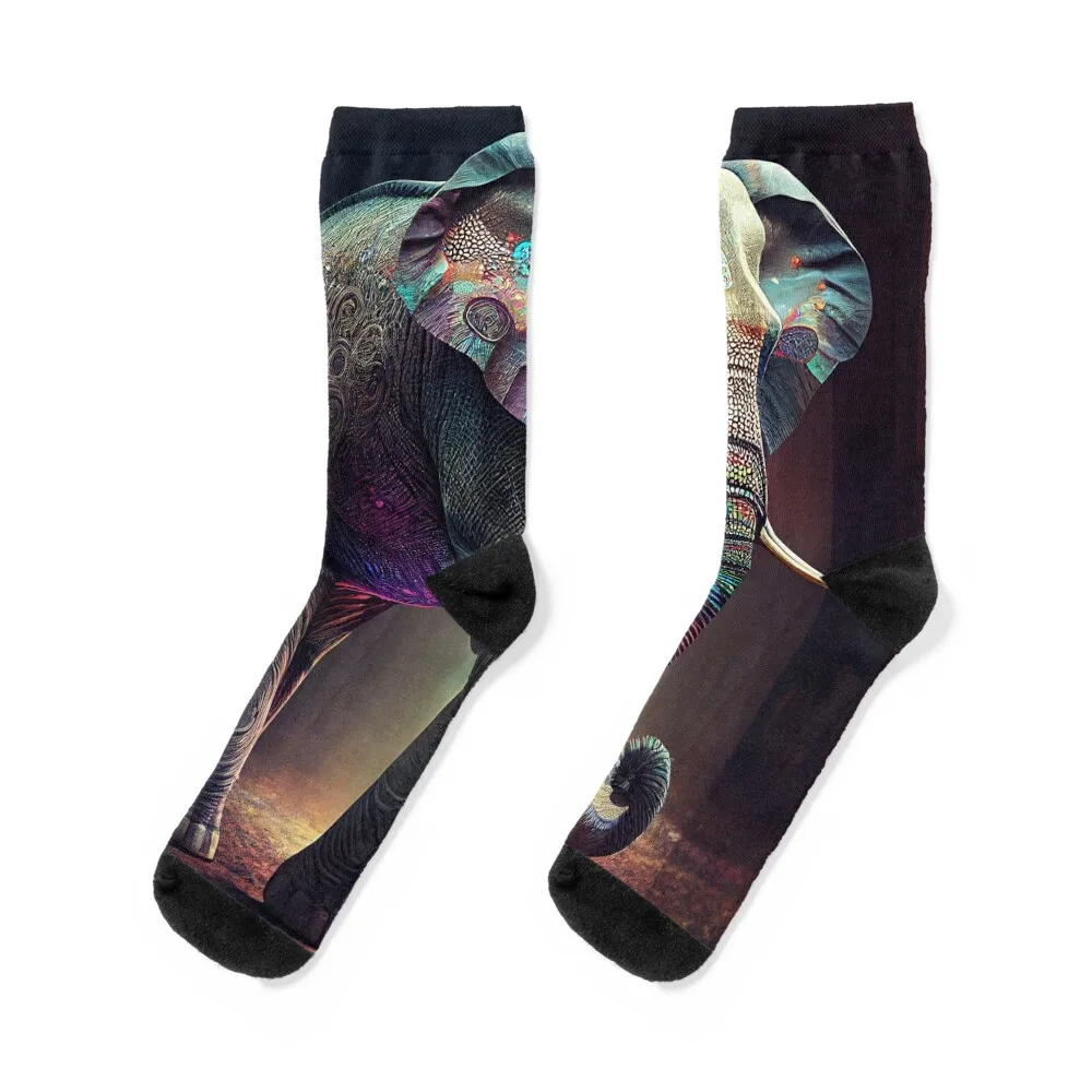 

Colourful Elephant Walking - Contemporary Digital Art Socks Argentina heated socks Boy Child Socks Women's