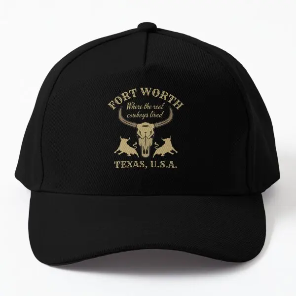 Retro Fort Worth Texas U S A Tan Tex Berretto Da Baseball Cappello Casual Estate Primavera Sport Nero Tinta Unita Sun Snapback Mens Boys