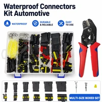 AMP Waterproof Auto Wire Connectors Kit 96/100/192/300/254/622PCS Box 1-6 Pin Male-Female Quick Plug Socket Vehicle Wiring Seal 1