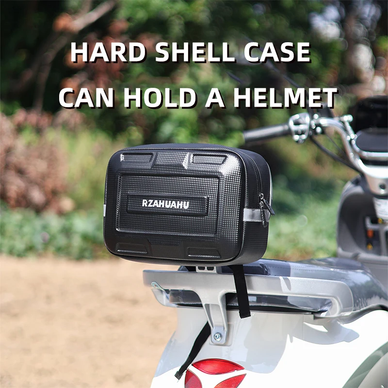 Motorcycle Tail Bag Hard Shell Rear Bag Waterproof Large Capacity Multifunction Tail Bag Electric Scooter Bicycle