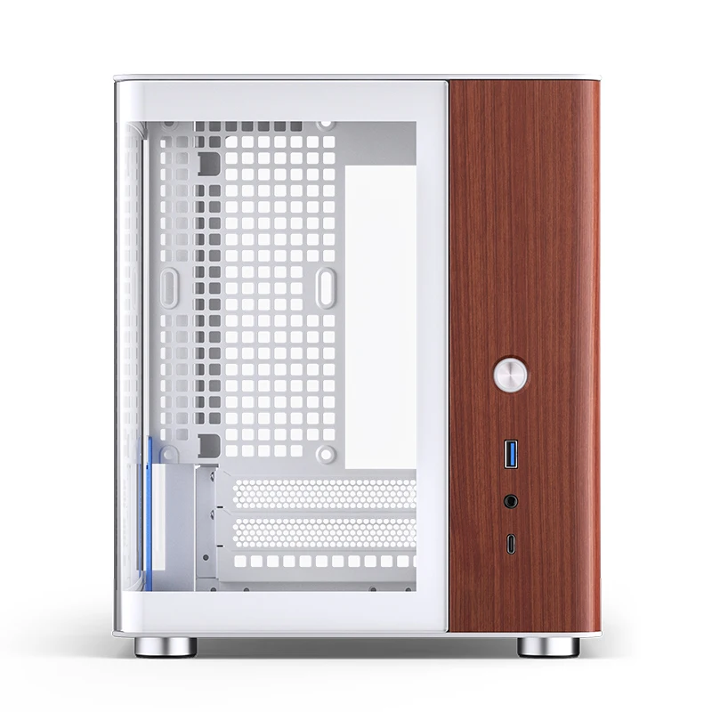 Jonsbo Tk-0 Ocean View Room Itx Chassis Curved Glass Walnut Aluminum Compatible Sfx Power Supply Computer