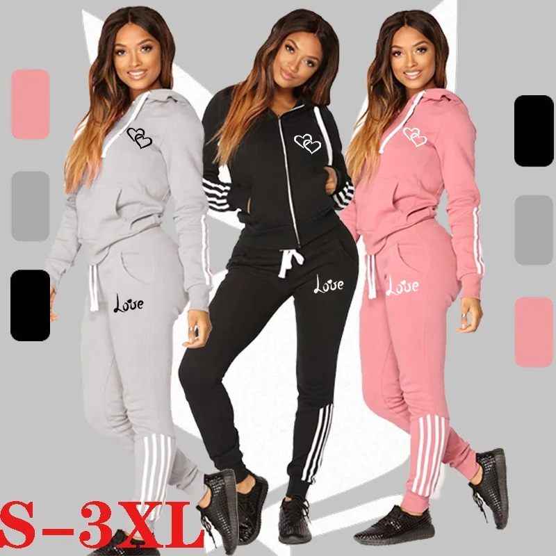 2023 Women Fashion Casual Tracksuits Long Sleeve Zipper Hoodies and Trousers Sport Suits Hoodies Slim Jogging Suits bad bunny long sleeve hoodies pants suit men women un verano sin ti graphics double sided streetwear pullover men s tracksuit