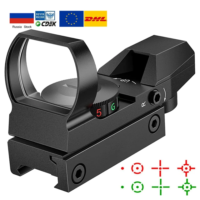 Hot 20mm Rail Riflescope Hunting Optics Holographic Red Dot Sight Reflex 4 Reticle Tactical Scope Collimator Sight 1