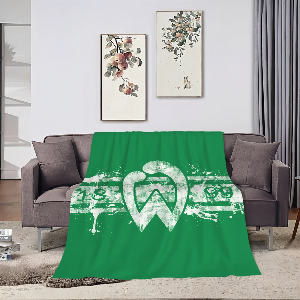 comfort warm w-Werders soft plush blanket logo for design sofa living fashion room office bedroom travel Flannel b-Bremens gift 4