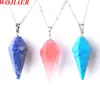 fashion 1pcs natural crystal stone pyramid chakra amulet pendants necklaces for women Jewelry charm point Amethyst BZ905 2