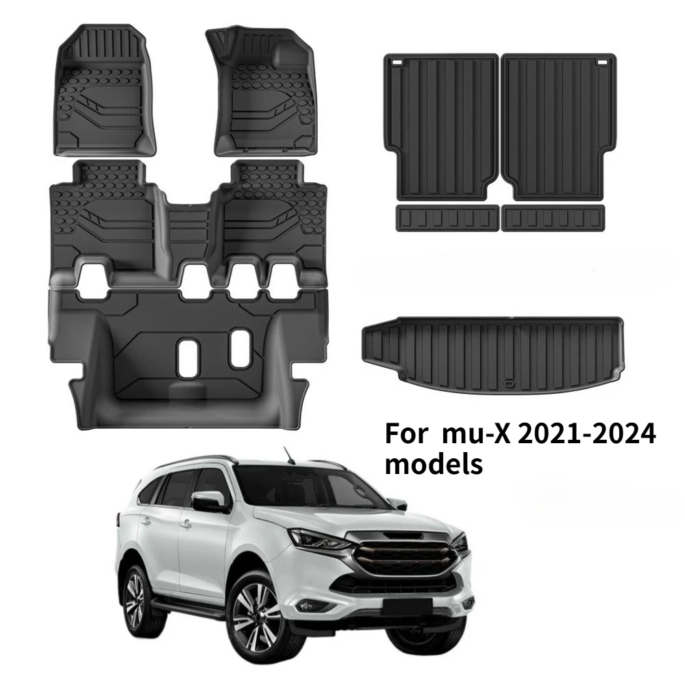 2021-2024년형 mu-X Mu Ranger 차량용 전천후 TPE 바닥 매트 및 트렁크 라이너