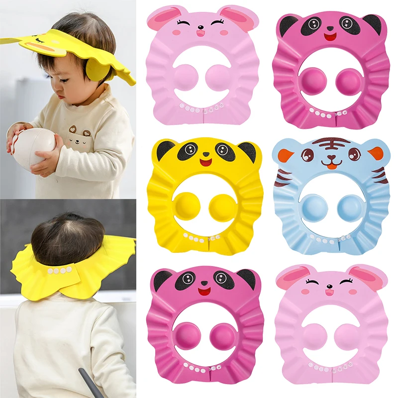 Baby Shower Soft Cap Adjustable Hair Wash Hat for Kids Ear Protection Safe Children Shampoo Bathing Shower Protect Head Cover hair wash hat shampoo shower cap hair wash shield