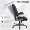 High Back Executive Office Chair  Ergonomic Home Computer Desk Leather Chair with Padded Flip up Arms Adjustable Tilt Lock 6