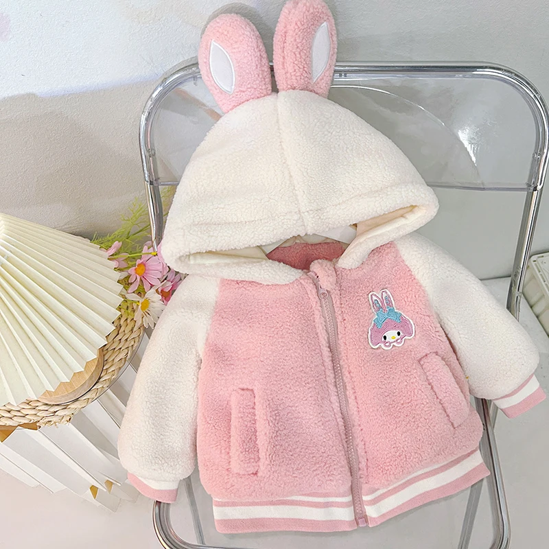 

Sanrio Kawaii Anime My Melody Wintertime Fleecing Children Plush Coat Cute Cartoon Warm Thick Long-Sleeved Jacket Gifts Girls