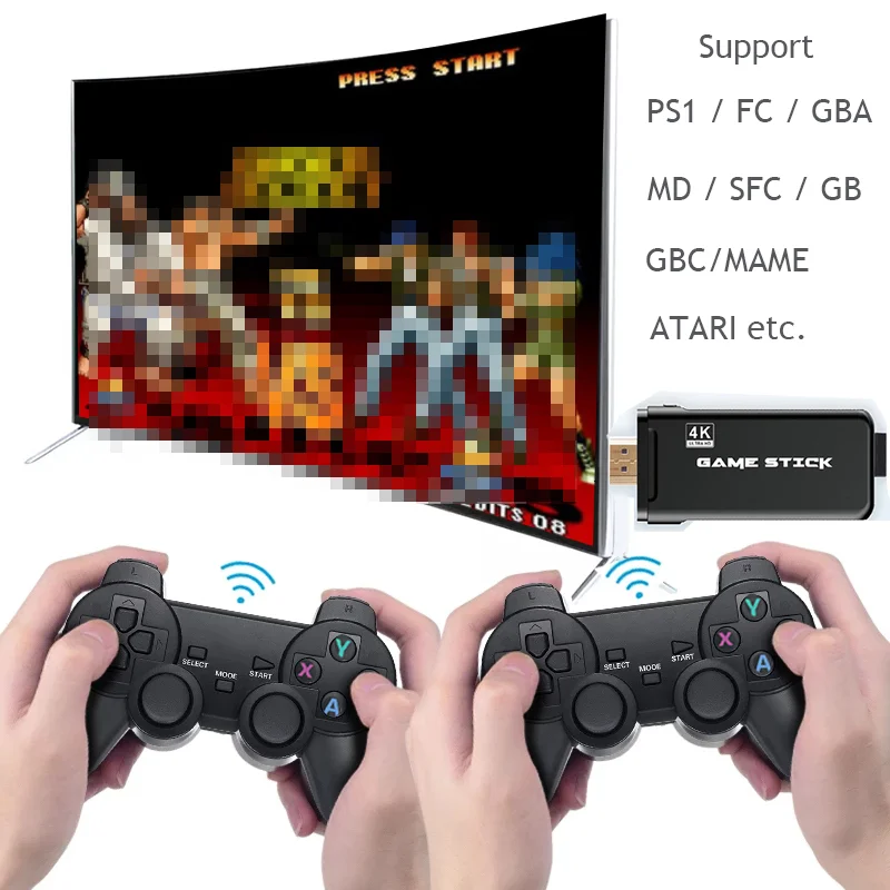 

Консоль игровая 4K HD, 2,4 ГГц, 64 ГБ, 10000 игр