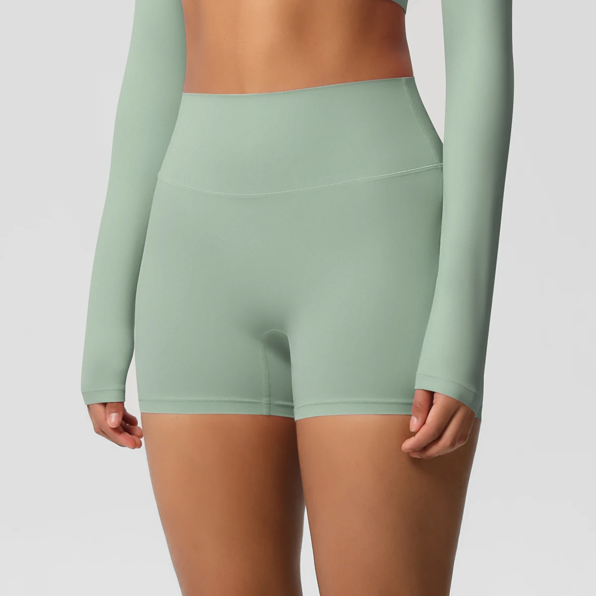 Women Sports Shorts Yoga Shorts Naked Feeling High Waist Yoga Shorts Push Up Fitness Leggings Tummy Control Yoga Slim Shorts 2