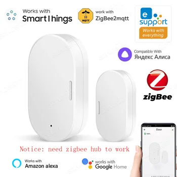 eWeLink APP ZigBee Smart Door Window Sensor Smart Door Open Closed Alarm Detector Work with Alexa Google Alice Zigbee2Mqtt 1