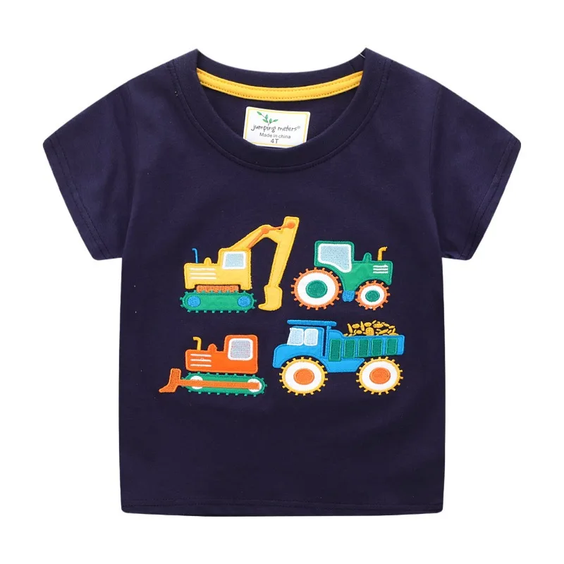 Jumping Meters New Arrival Boys T Shirts For Summer Cotton Cartoon Aircraft Embroidery Toddler Kids Tees Baby Tops Clothes 3