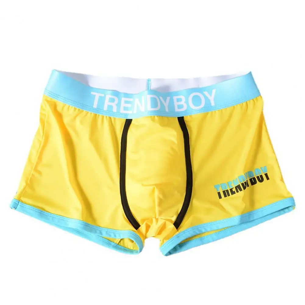 

Breathable Underwear Men's Soft Ice Silk Cooling Boxer Briefs with Letter Print Breathable Stretchy Underwear for Mid Waist