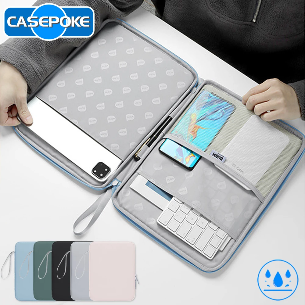Casepoke-bolsa Multi Bolsos Tablet Acessórios Ipad Bolsa para Samsung Lenovo Huawei Xiaomi Capa de Manga 913