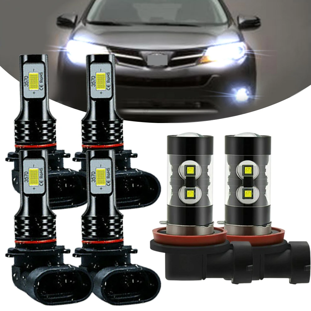 Toyota RAV4 2013 2014 2015 LED 헤드라이트 안개등 전구 헤드램프 COB 칩 DC 9-32V 투광 조명 360도