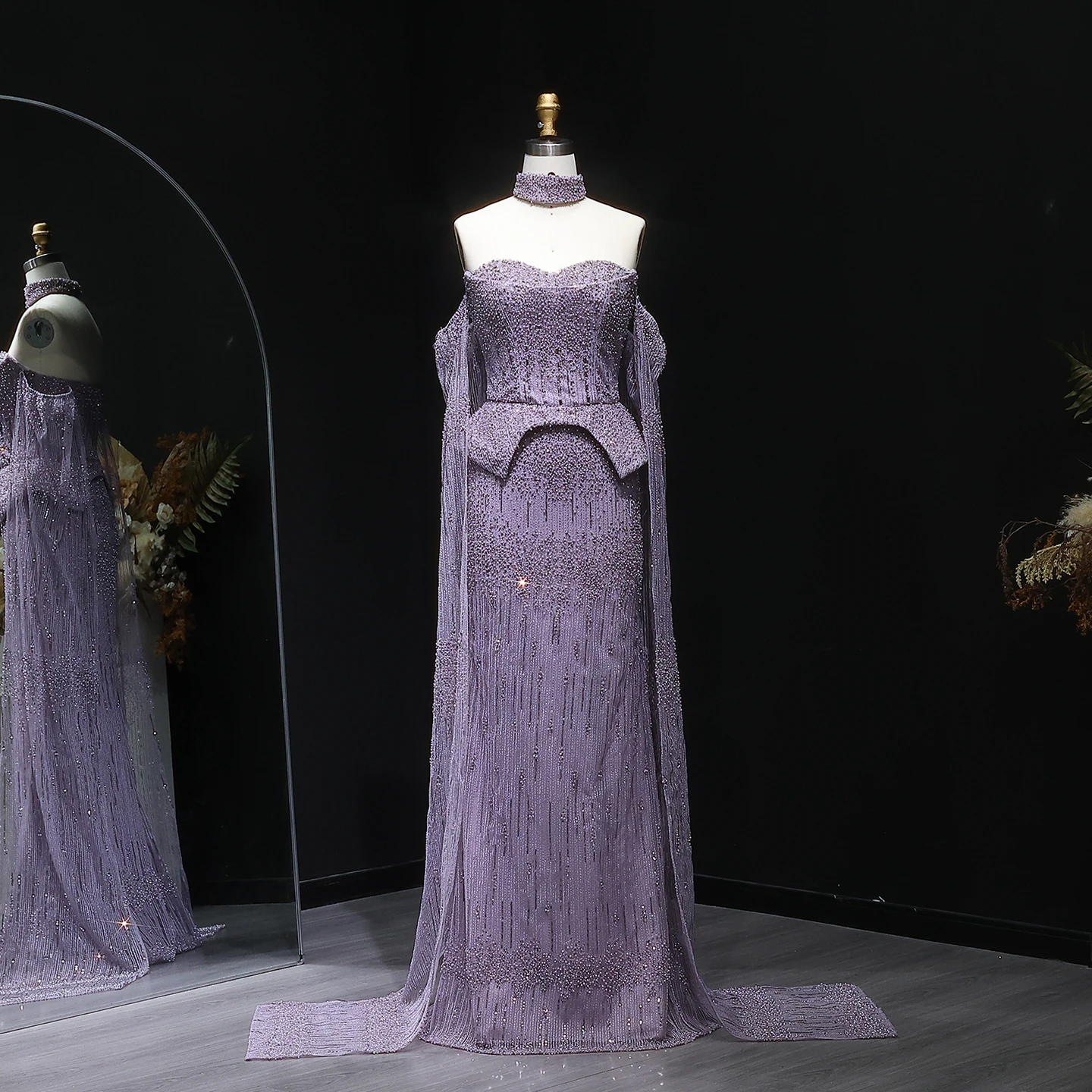 【Aubade】新作コンビネゾン★EVENING SAND Off the Shoulder Evening Gown CD848 – Sparkly Gowns