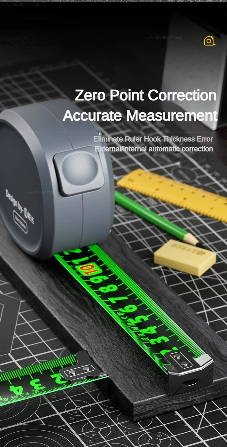 New Tape Measure Self-locking Steel Tape 5/10m Portable Woodworking Measure Gauging Tools Retractable High Precision Meter Ruler