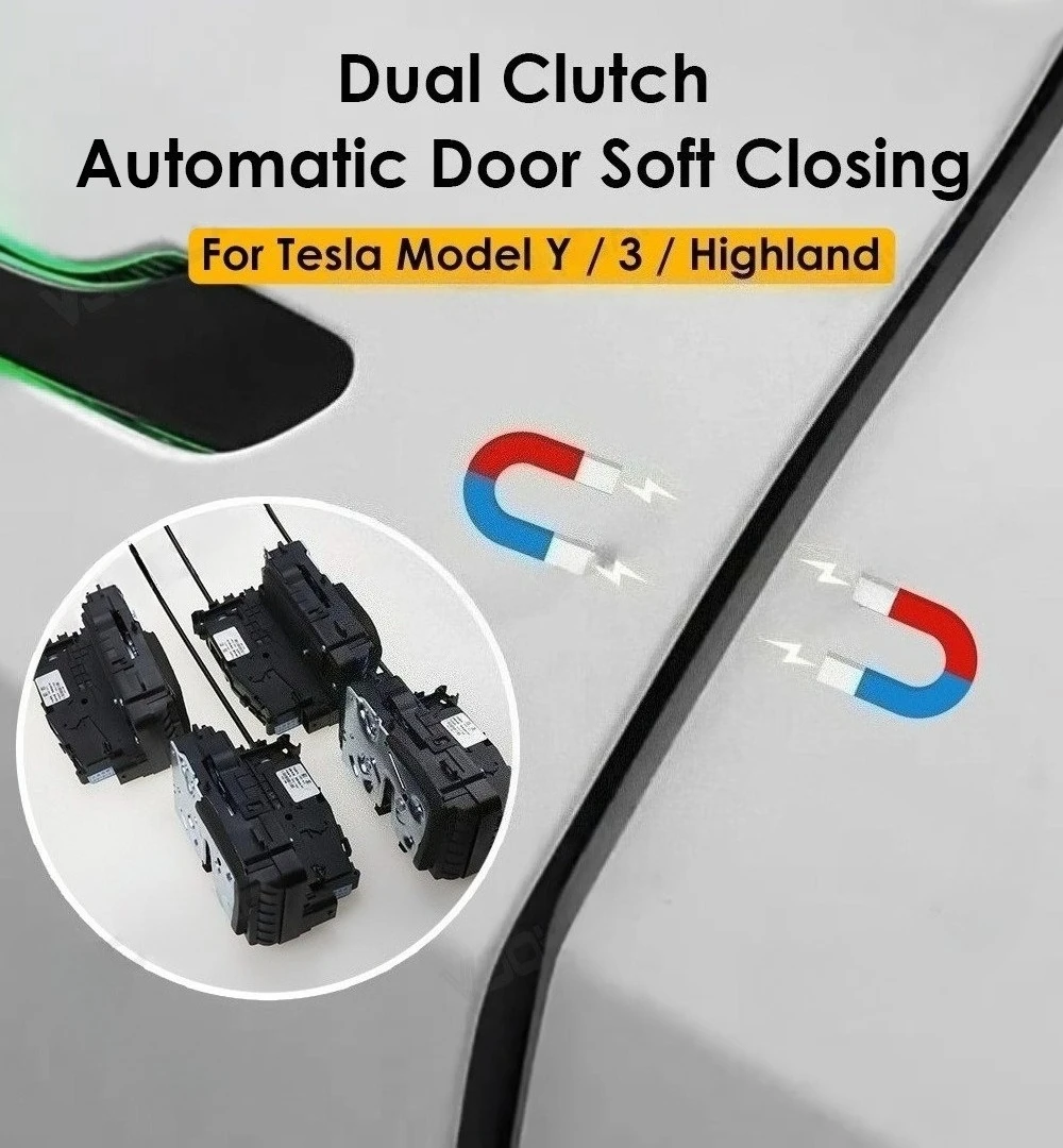 Electric Suction Door Lock For Tesla Model Y/3 Model 3/Y Refresh Soft Closing Sm