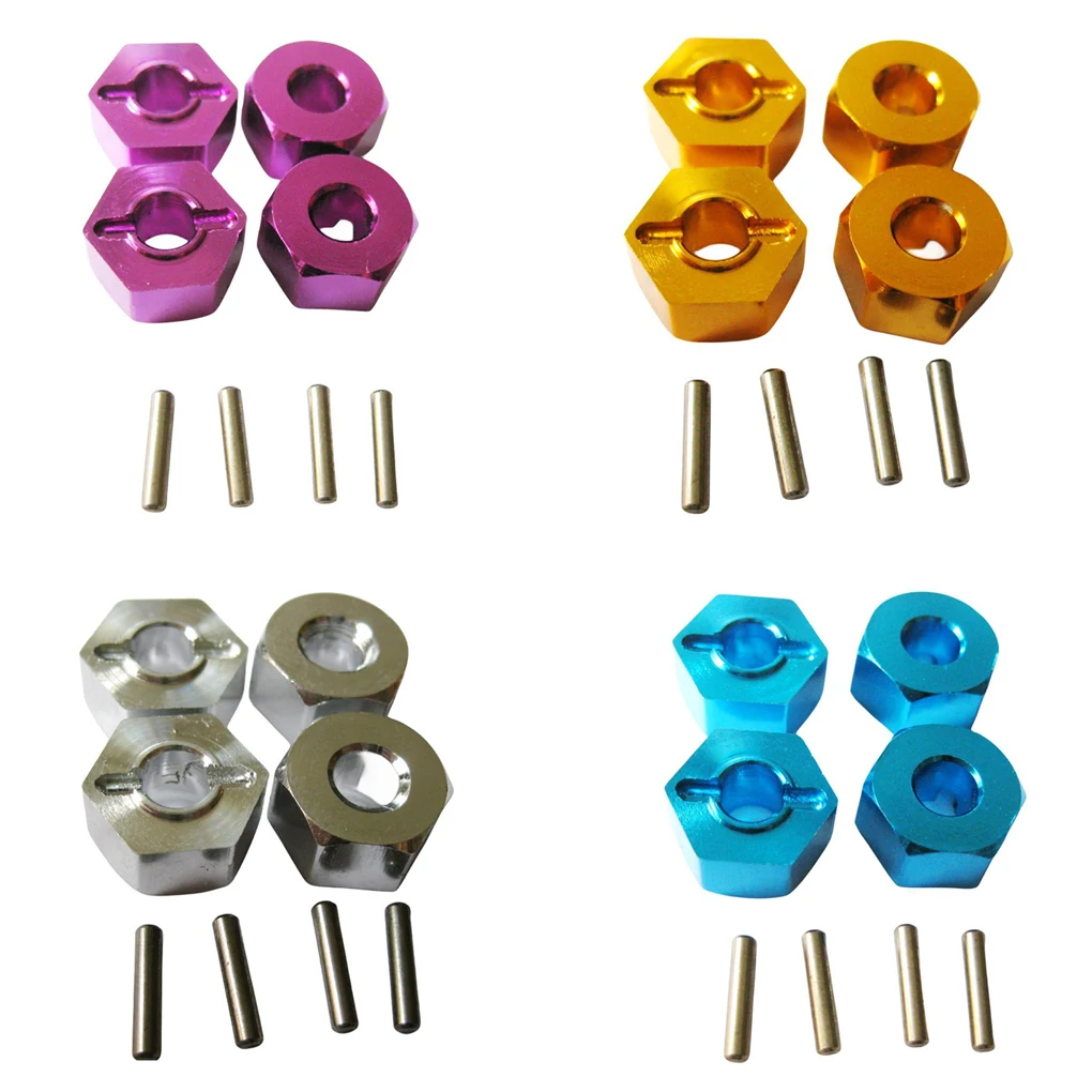 

RCGOFOLLOW 4pcs Aluminum Alloy Strong Wheel Hex Mount For 1/18 Adapter Wltoys A959 A979 A969 959B 969B 979B RC Car Part Purple