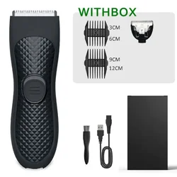 Men's Electric Waterproof Body Hair Trimmer with Rechargeable Ceramic Blade (Withbox-1 blade)