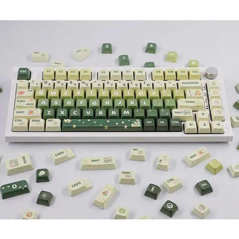 

133 клавиши/набор XDA Green Theme Keycap для механических клавиатур PBT DyeSubbed колпачки для клавиш Cherry Switches