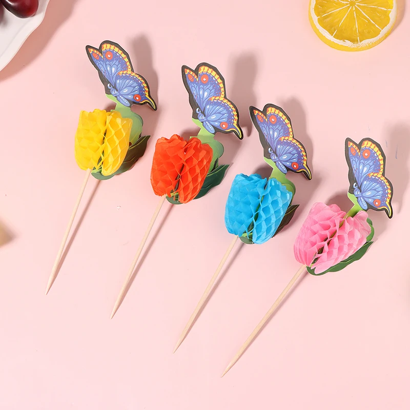 50 Stück verschiedene Ornament Papier Regenschirm Cocktail Sonnenschirme trinken Obst kuchen Topper dekorieren Geburtstags feier DIY Haushalts waren – Detail 17