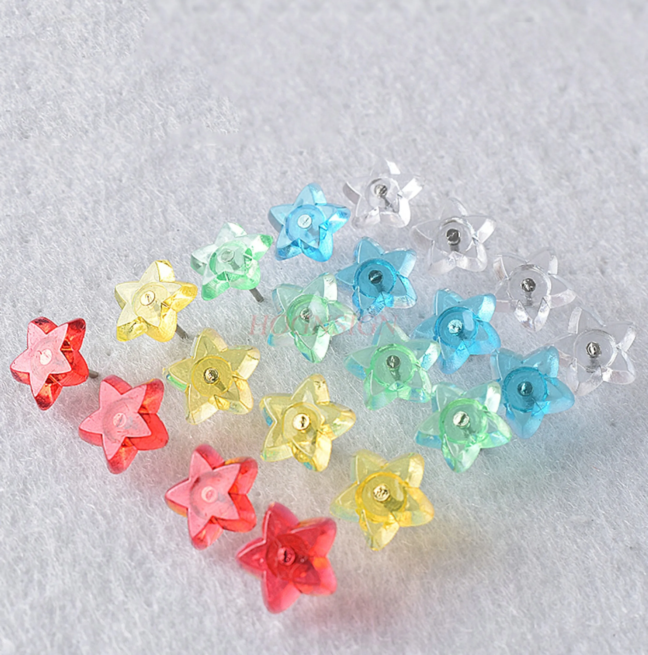 100pcs 투명 스타 혼합 색상 푸시 핀 유치원 장식 버튼 코르크 네일 사진 벽 아트 네일 I 자형 네일