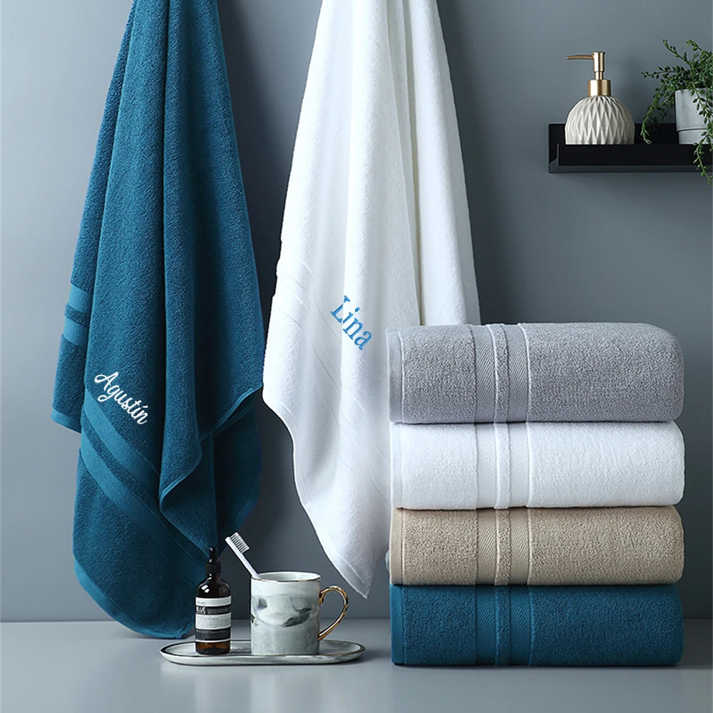 Personalized Name Cotton Towels bath towels cotton towel Hand Towel Bath Towel Monogrammed Embroidered Washcloth Set Gifts