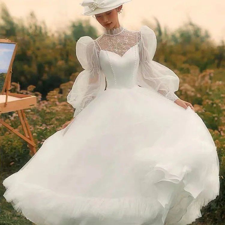 

Harajpee French Princess Wedding Dresses 2024 New Forest Vintage Dress Photo Taking Adult Gift Elegant Temperament Vestido