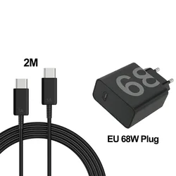 68W Fast USB - C Charger with Data Cable - EU Plug 2M Cable