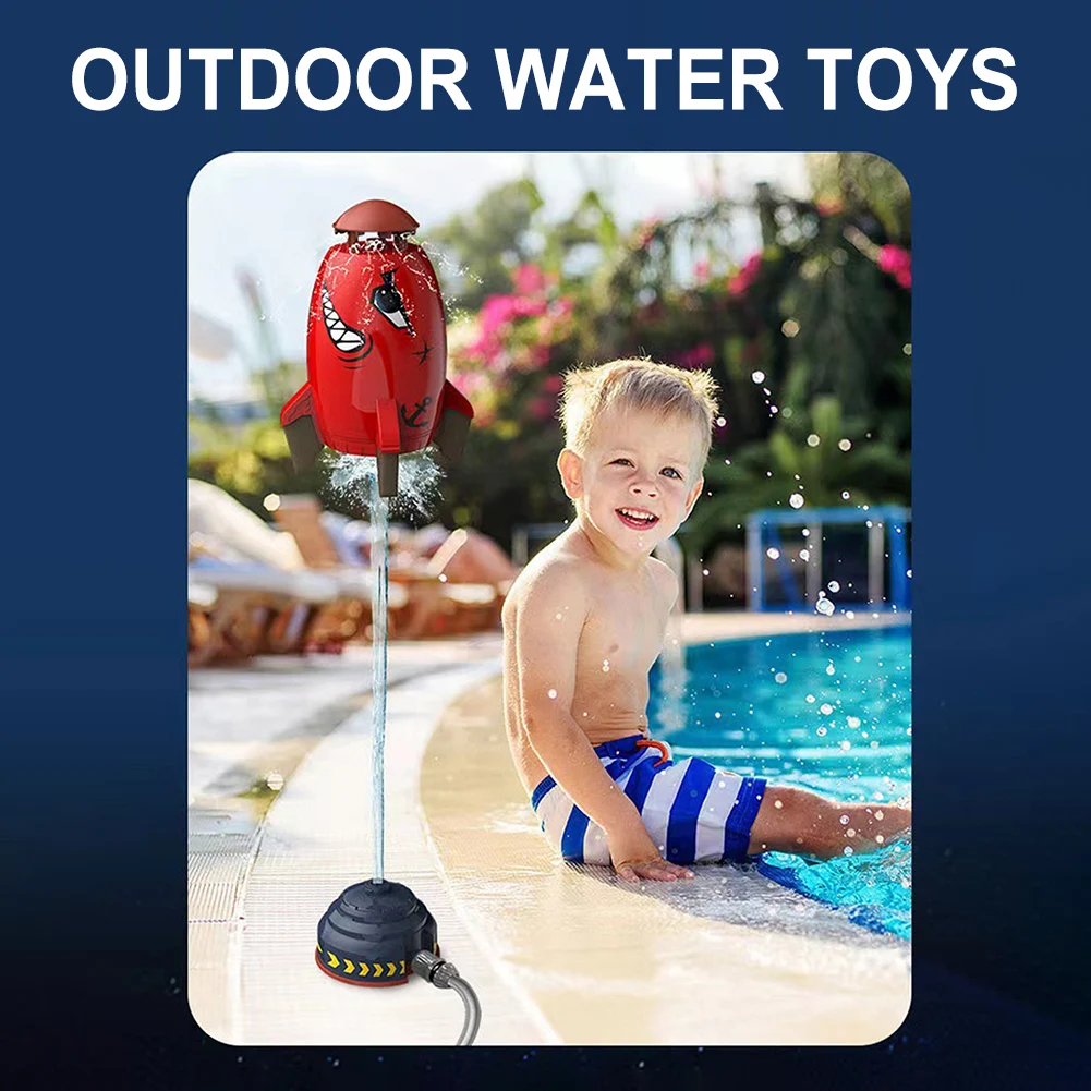 Water Play Toys Rocket Launcher Toys Outdoor Rocket Water Pressure Lift Sprinkler Toy Fun Interaction In Garden Lawn Water Spray Toys for Kids