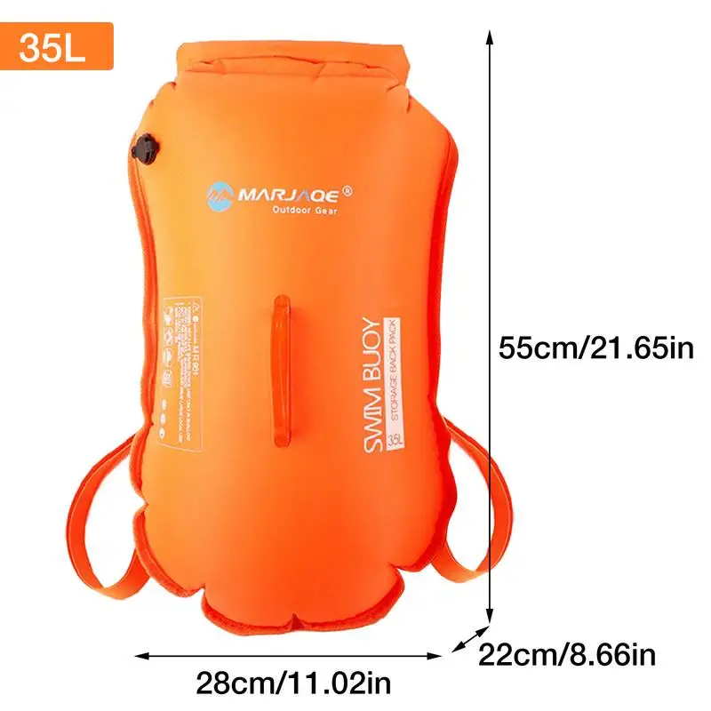 Swimming Buoy For Adults Swim Buoy Float Backpack Highly Visible Swimming Bubble Buoy Float For Safe Swim Training & Open Water 6