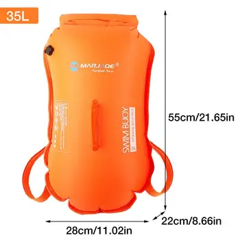 Swimming Buoy For Adults Swim Buoy Float Backpack Highly Visible Swimming Bubble Buoy Float For Safe Swim Training & Open Water 6