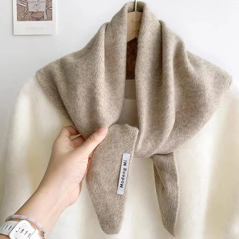British Korean Style Niche Wool Knitted Triangular Knitted Women Headscarf Multi-functional Scarf Scarf Warm Scarf Knited 2