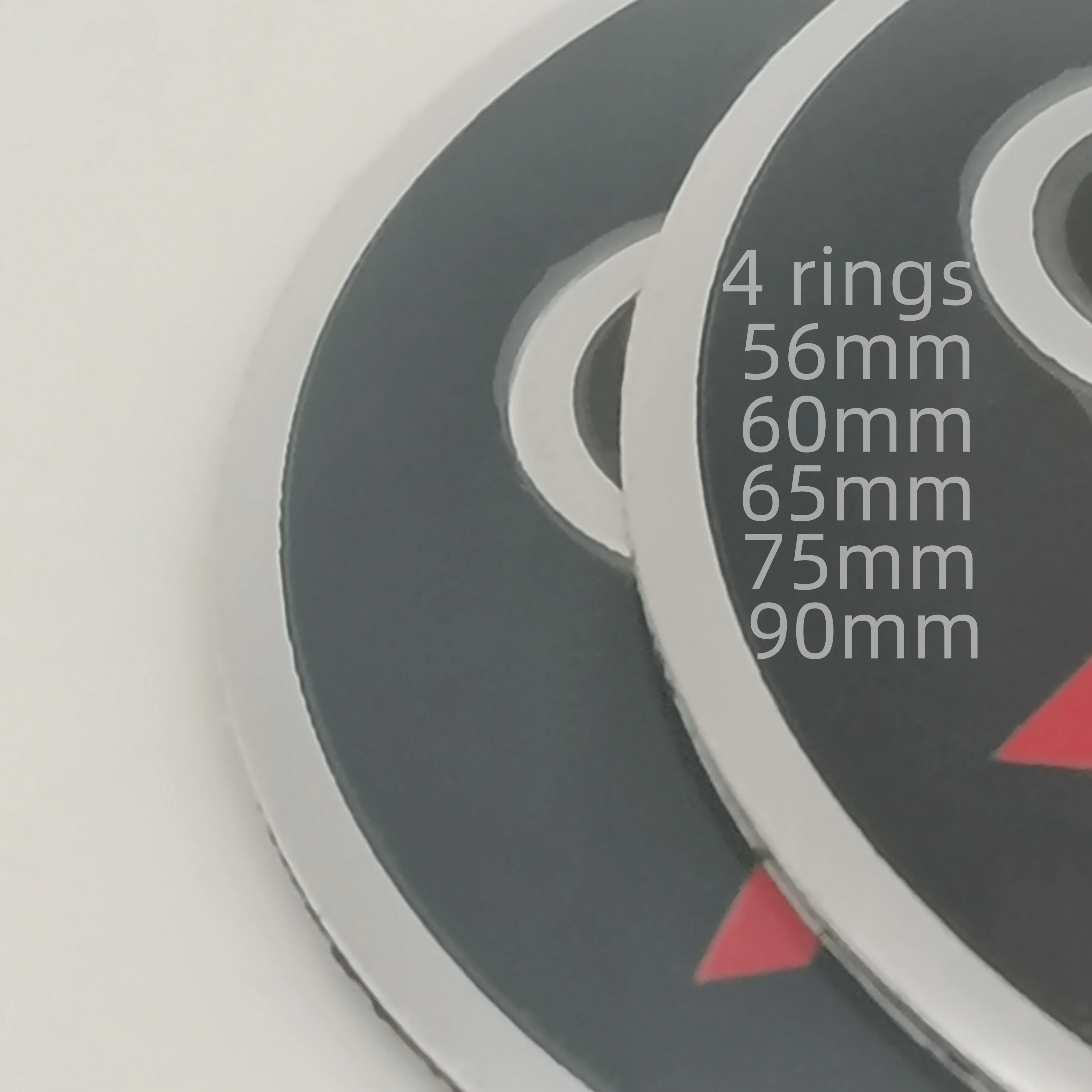 

4pcs 56 60 65 75 90mm Applicable To 4 ring Series Accessories Wheel Hub Aluminum Stickers Car Wheel Center Cover Logo 4Ring Logo